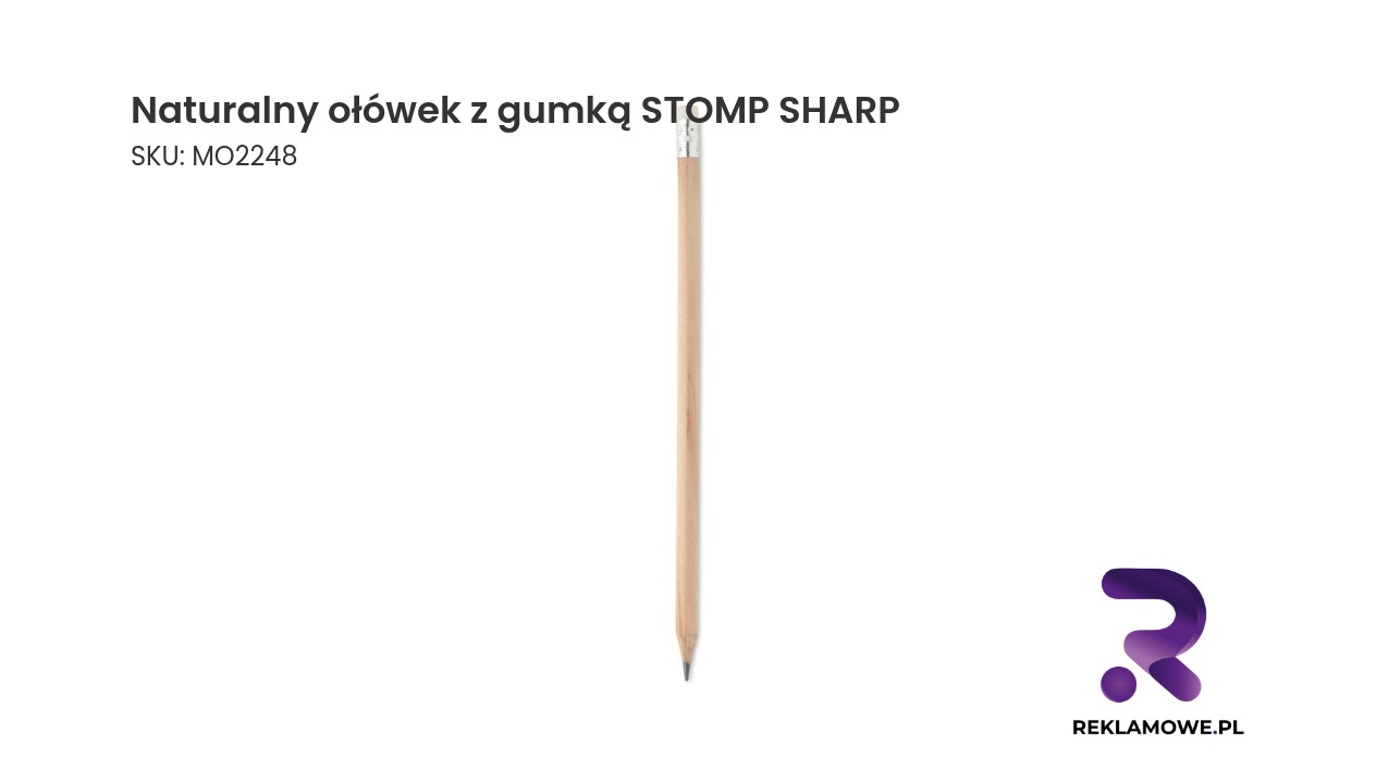 Naturalny ołówek z gumką STOMP SHARP Naturalny ołówek z gumką marki Stomp Sharp