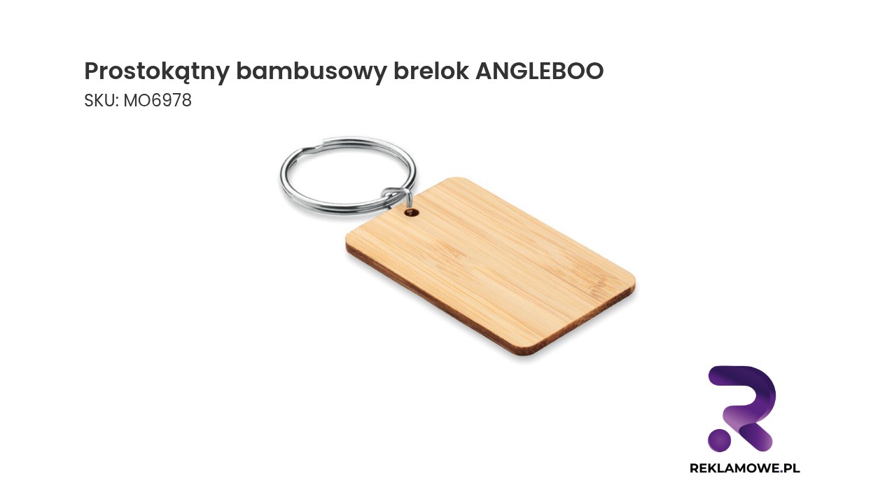 Prostokątny brelok ANGLEBOO wykonany z bambusa