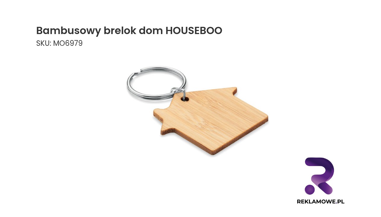 Bambusowy brelok dom HOUSEBOO – ekologiczny brelok do kluczy